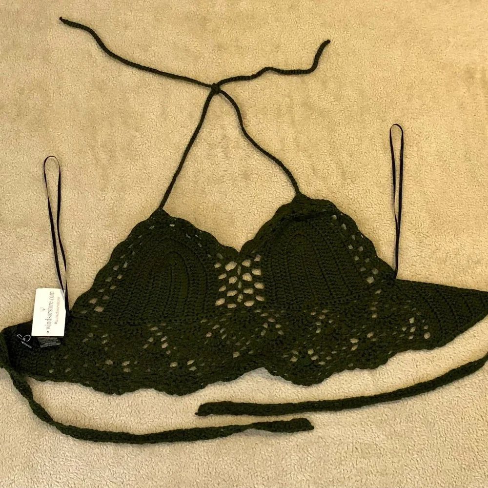 Windsor Store Women's Olive Green Bikini Top - Medium - Brand New with Tags - Picture 1 of 11